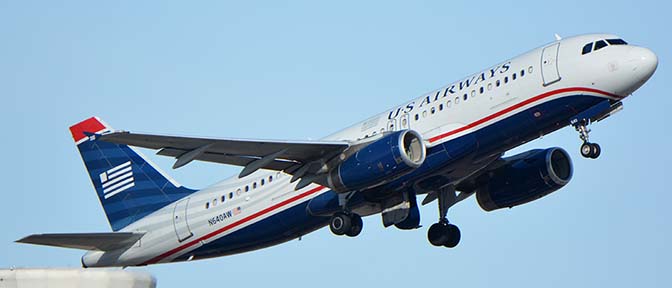 US Airways Airbus A320-232 N640AW, Phoenix Sky Harbor, January 19, 2016